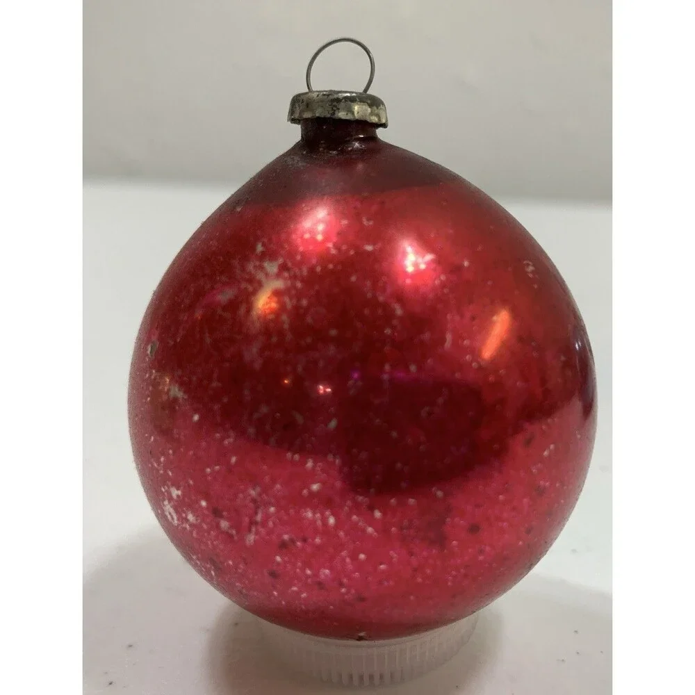 Vintage Antique Diorama Indent Mercury Glass Christmas Ornaments Japan Set Of 3